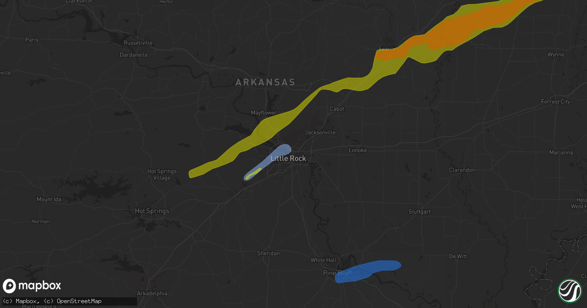 Hail map in North Little Rock, AR on January 12, 2024
