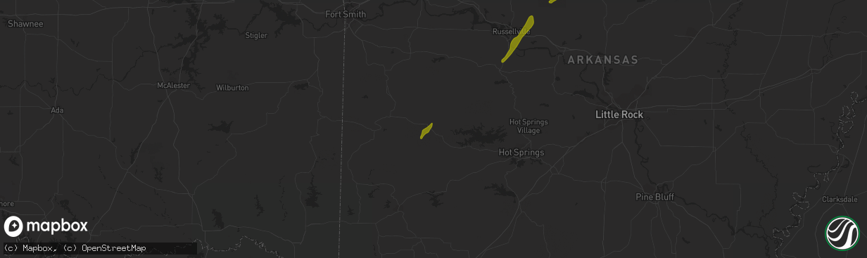 Hail map in Pencil Bluff, AR on January 12, 2024