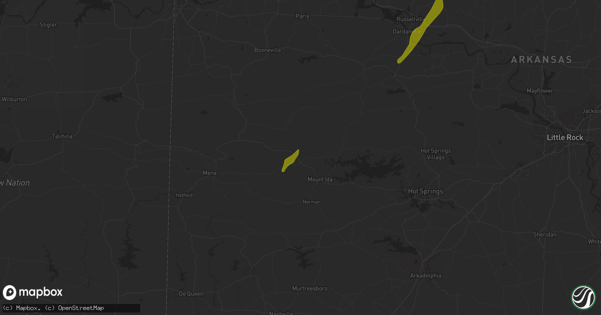Hail map in Pencil Bluff, AR on January 12, 2024