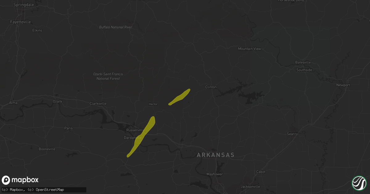 Hail map in Scotland, AR on January 12, 2024
