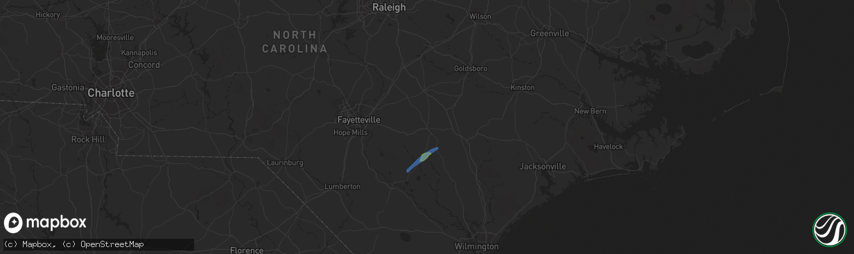 Hail map in Clinton, NC on January 13, 2020