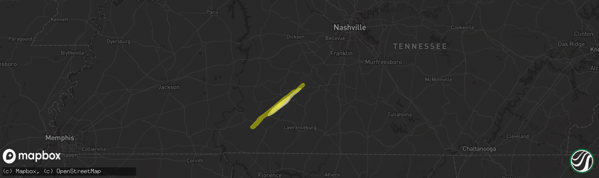 Hail map in Hampshire, TN on January 13, 2020