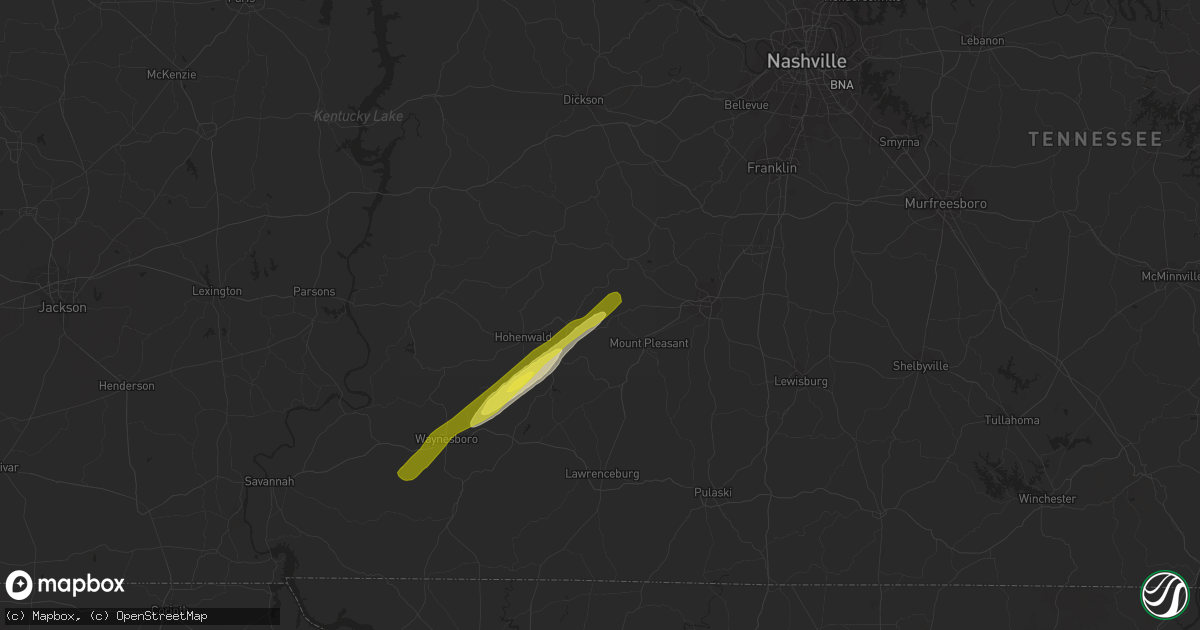Hail map in Hampshire, TN on January 13, 2020