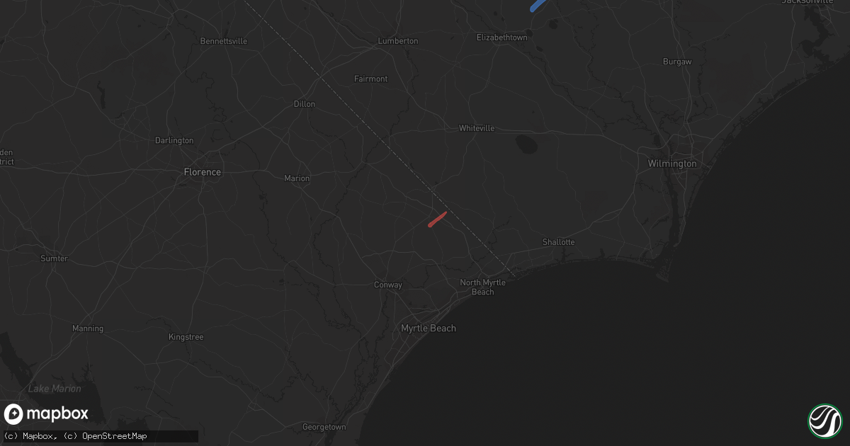 Hail map in Loris, SC on January 13, 2020