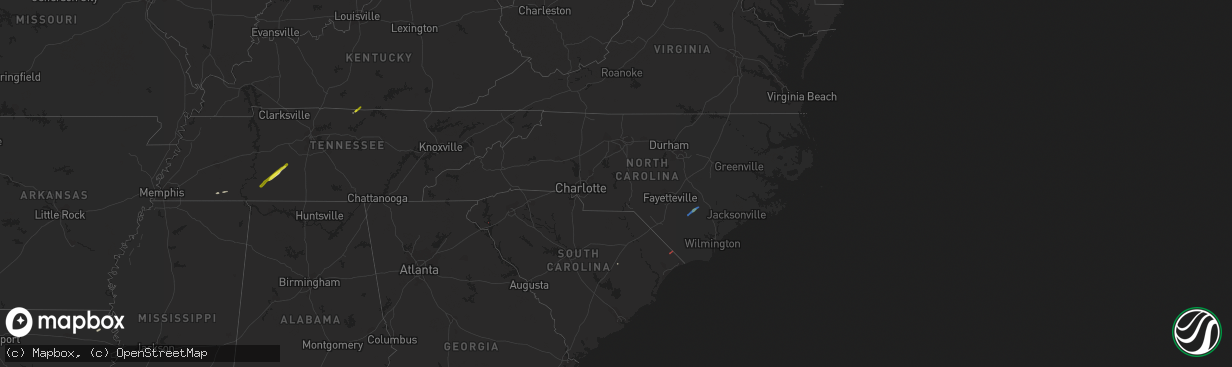 Hail map in North Carolina on January 13, 2020