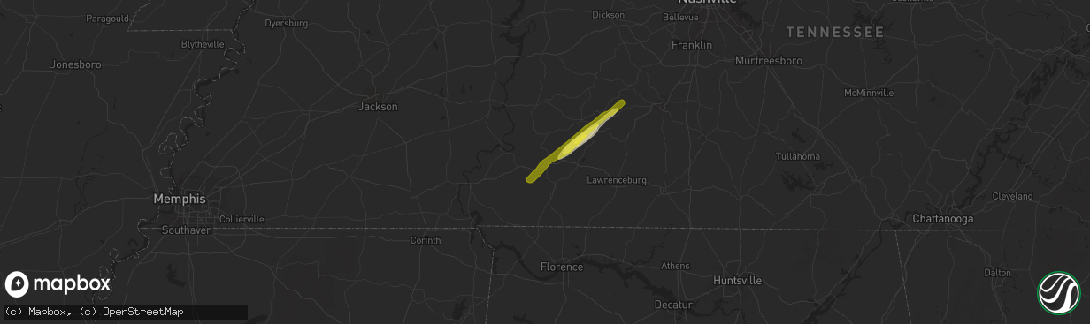 Hail map in Waynesboro, TN on January 13, 2020