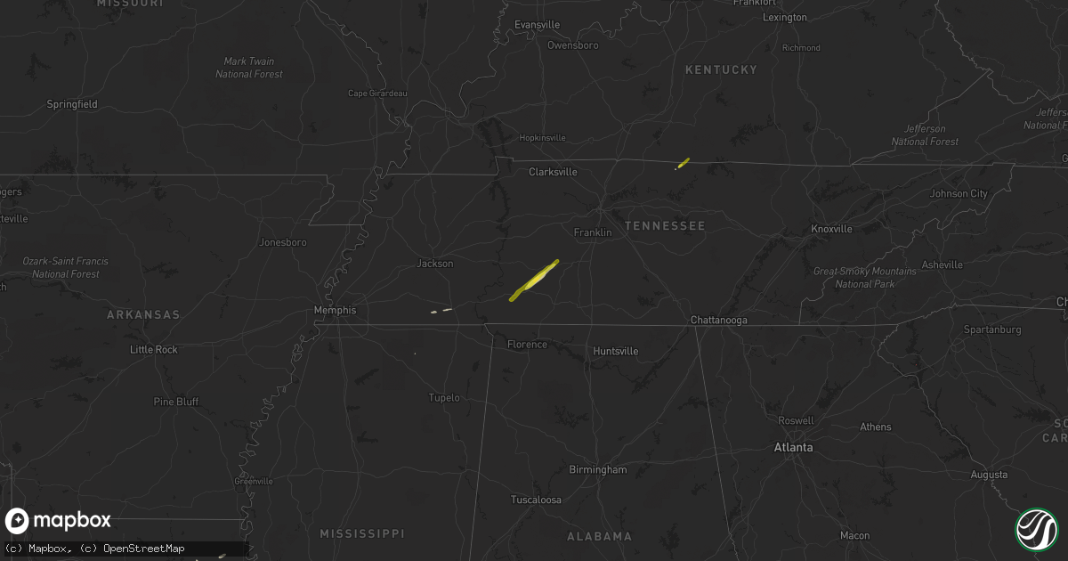Hail map on January 13, 2020