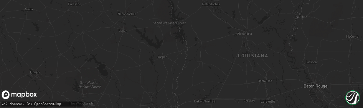 Hail map in Burkeville, TX on January 14, 2013
