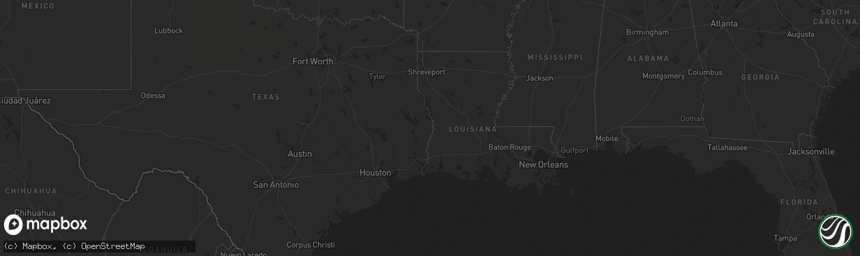 Hail map in Texas on January 14, 2013