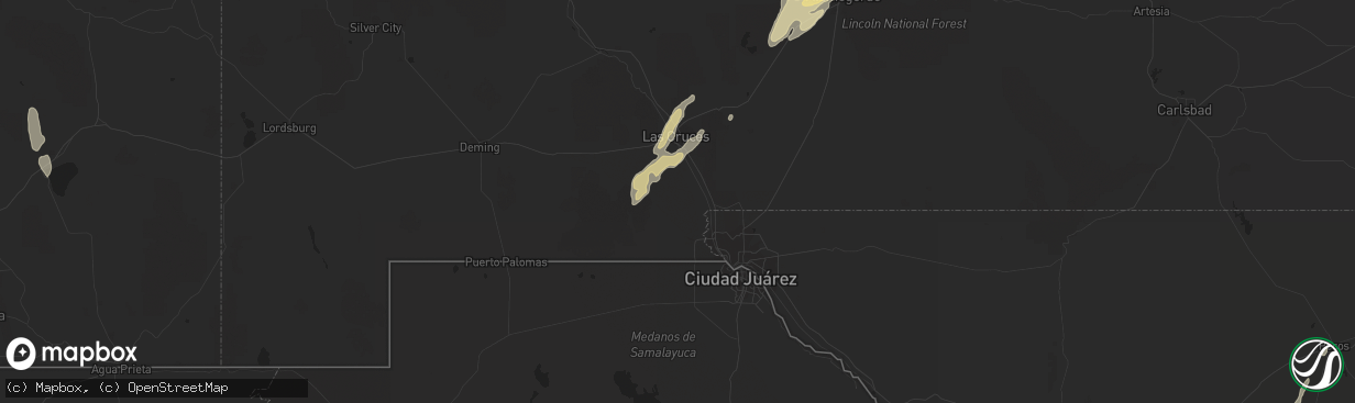 Hail map in Las Cruces, NM on January 14, 2017