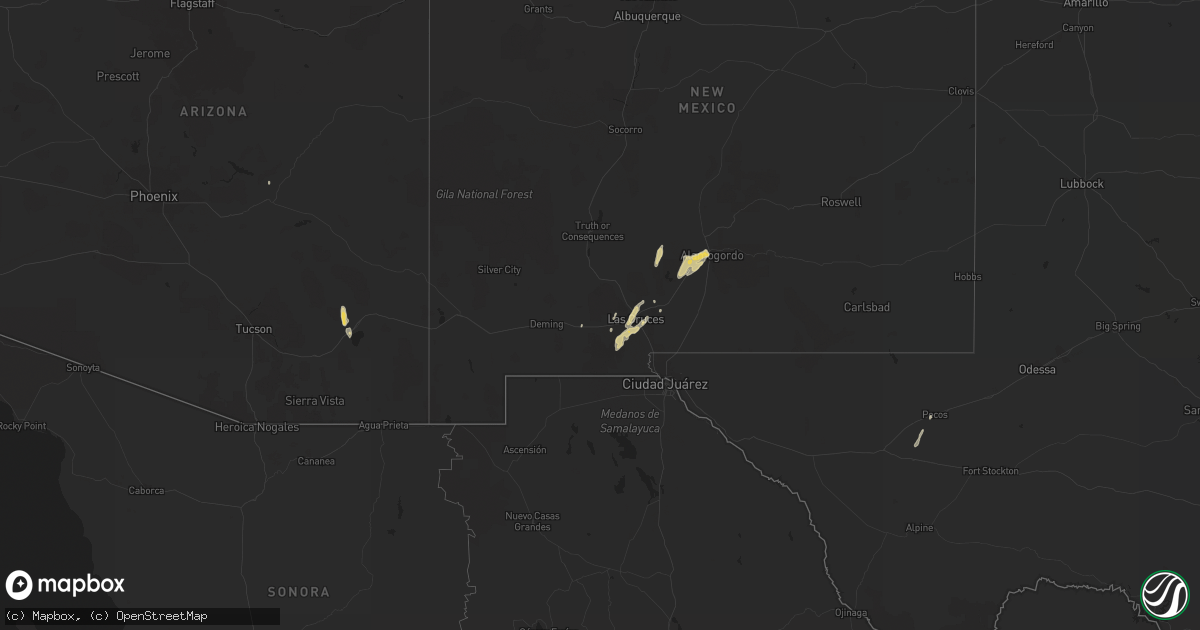 Hail map on January 14, 2017