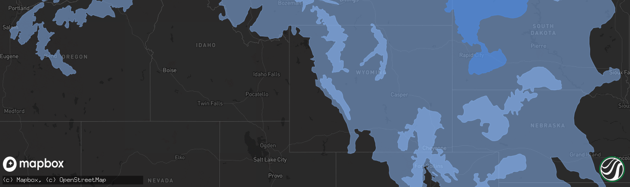 Hail map in Colorado on January 14, 2021