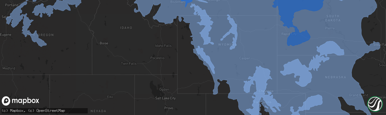 Hail map in Idaho on January 14, 2021