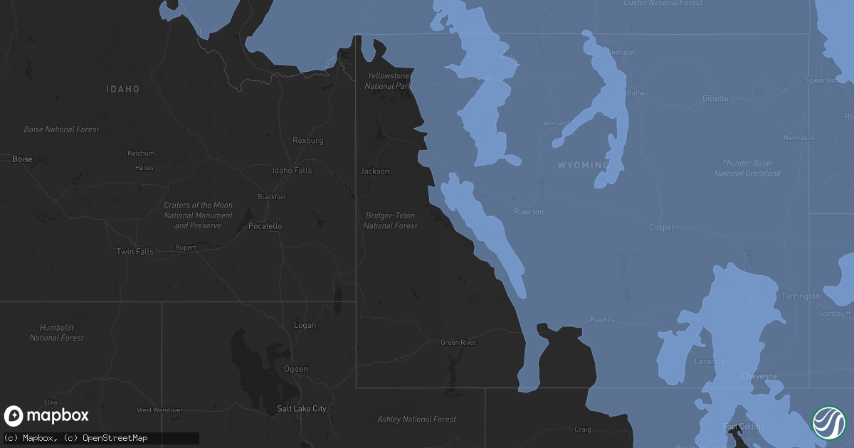 Hail map in Idaho on January 14, 2021