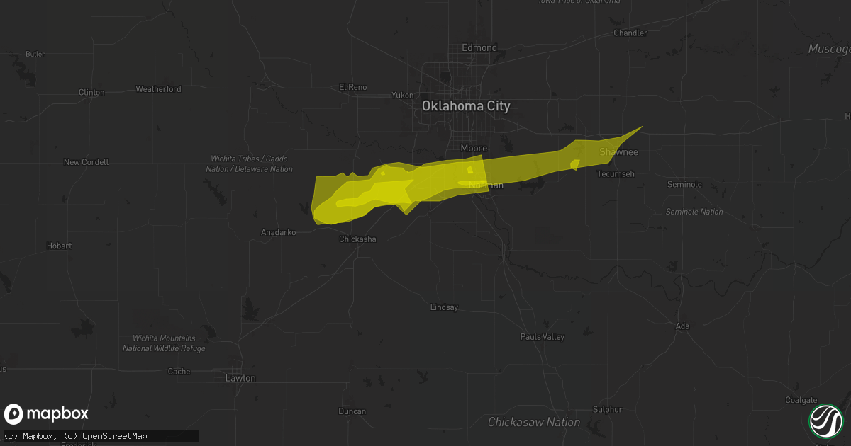 Hail map in Blanchard, OK on January 14, 2024