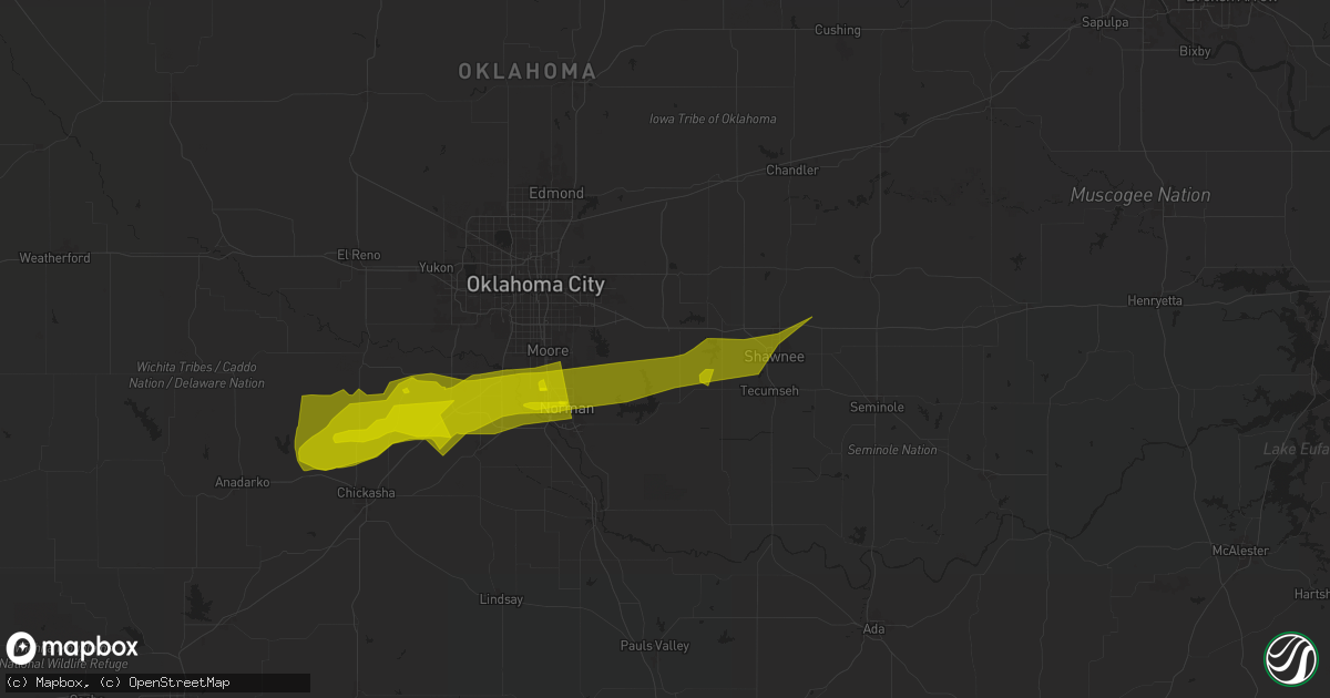 Hail map in Newalla, OK on January 14, 2024