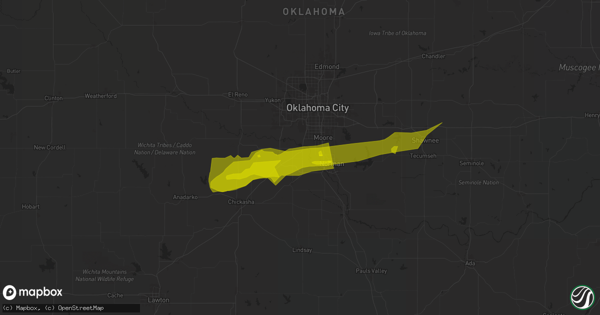 Hail map in Newcastle, OK on January 14, 2024