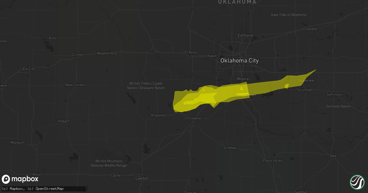 Hail map in Pocasset, OK on January 14, 2024