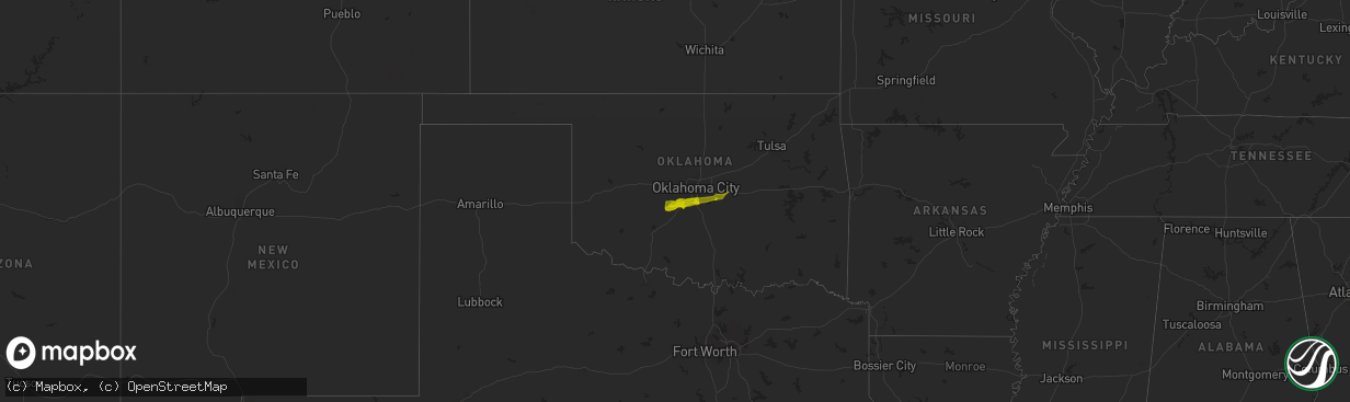 Hail map on January 14, 2024