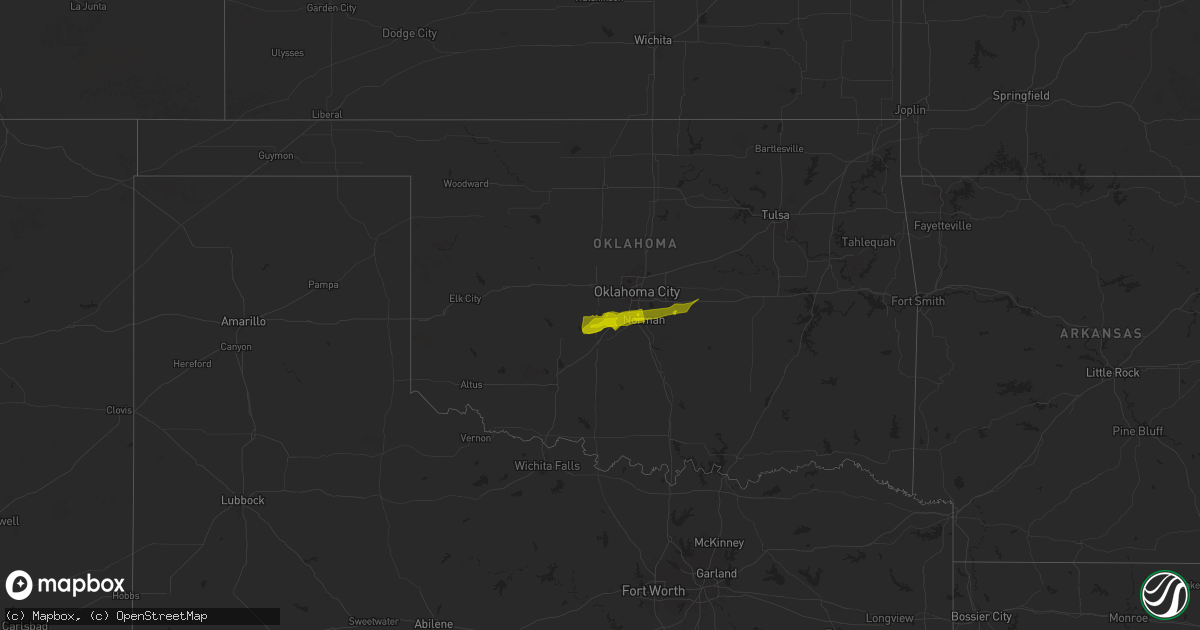 Hail map on January 14, 2024