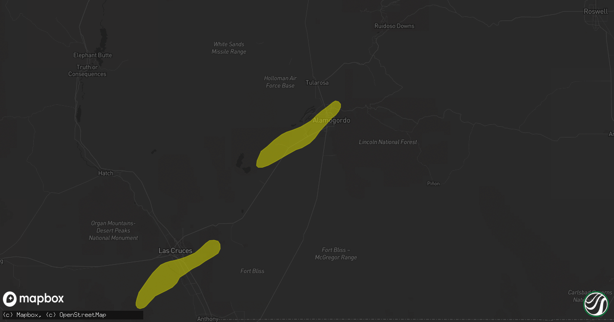 Hail map in Alamogordo, NM on January 15, 2017