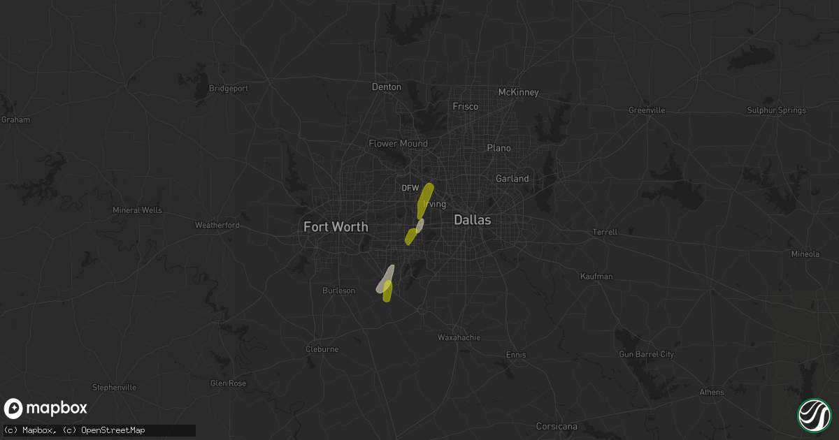 Hail map in Grand Prairie, TX on January 15, 2017