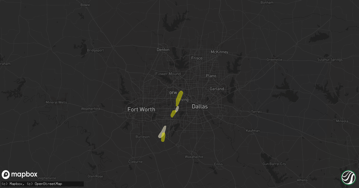 Hail map in Irving, TX on January 15, 2017
