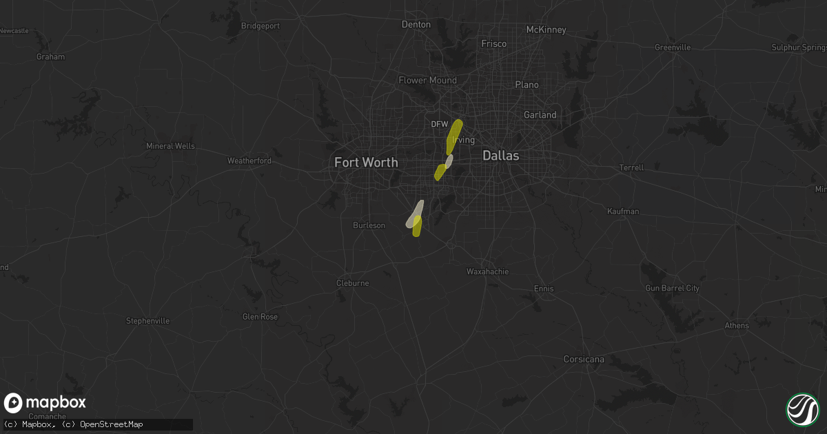 Hail map in Mansfield, TX on January 15, 2017