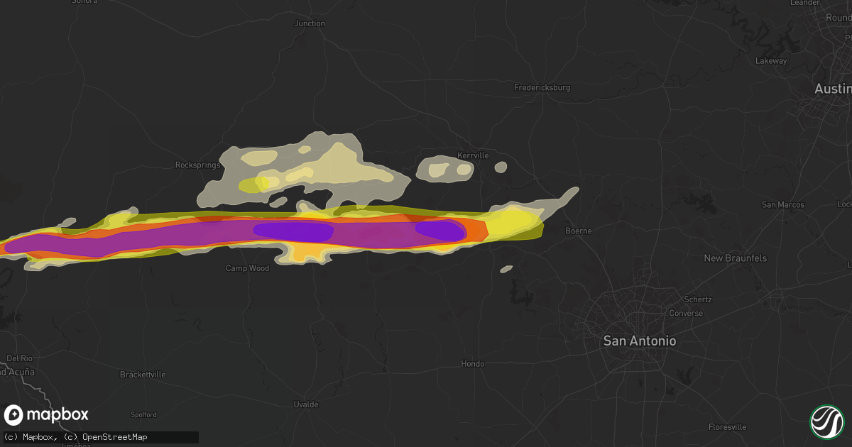 Hail map in Medina, TX on January 15, 2017