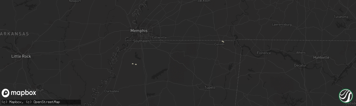 Hail map in Corinth, MS on January 15, 2020