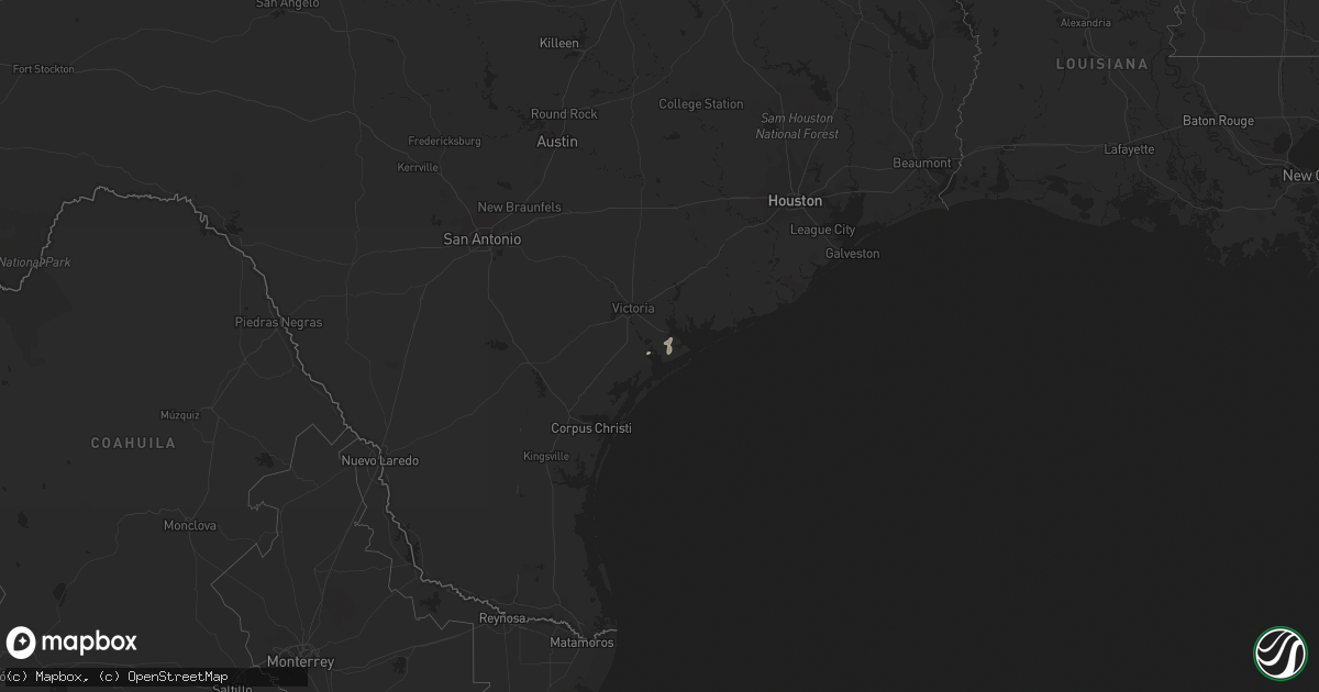Hail map in Texas on January 16, 2016