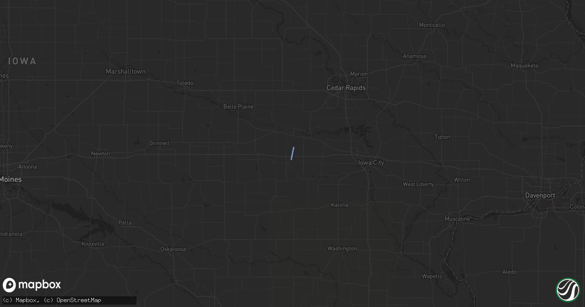 Hail map in Marengo, IA on January 16, 2023