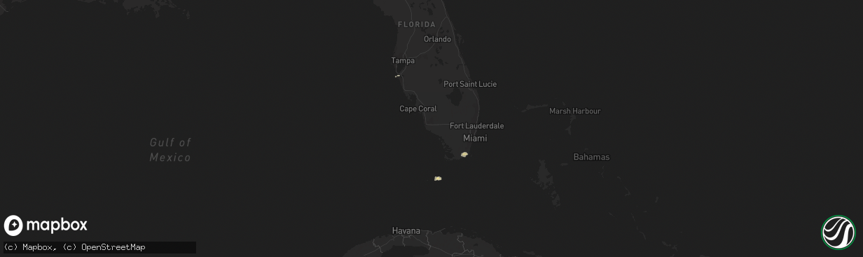 Hail map in Florida on January 17, 2011