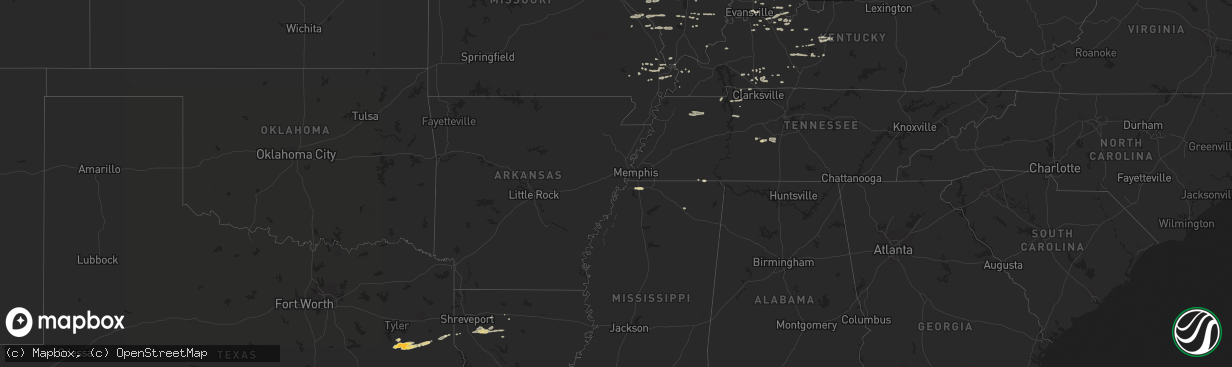 Hail map in Indiana on January 17, 2012