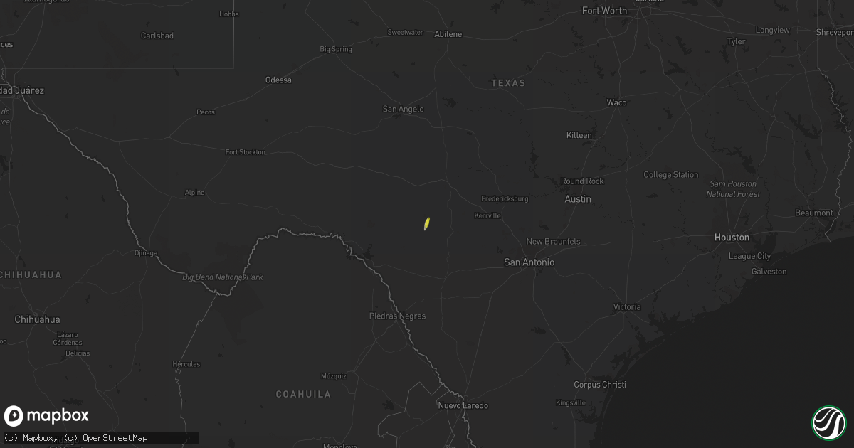Hail map on January 17, 2017
