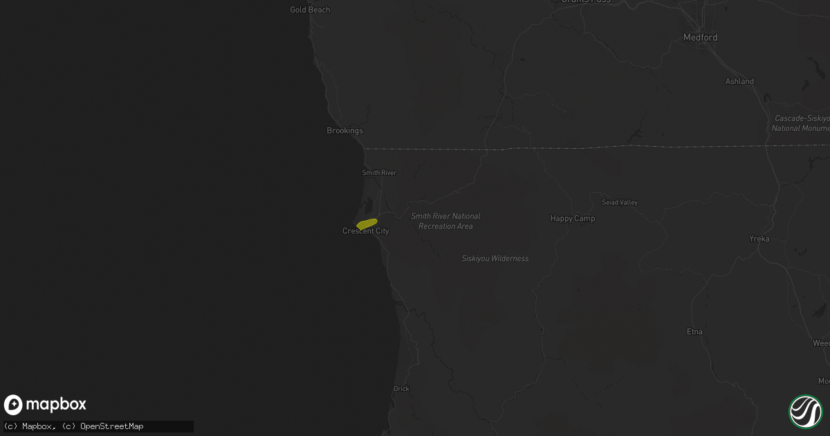 Hail map in Crescent City, CA on January 17, 2019