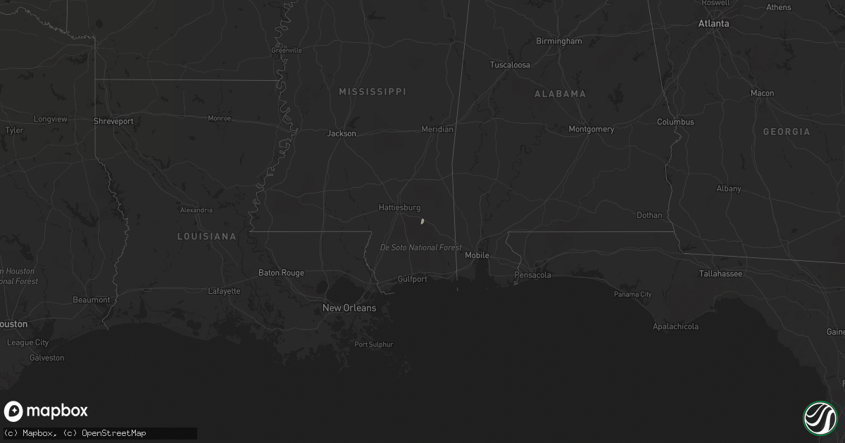 Hail map in Mississippi on January 18, 2011