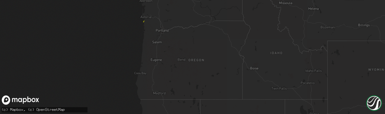 Hail map in Oregon on January 18, 2018