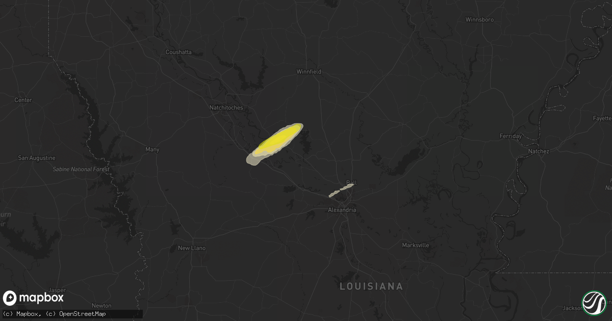 Hail map in Colfax, LA on January 18, 2019
