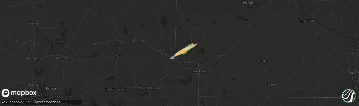 Hail map in Foreman, AR on January 18, 2019