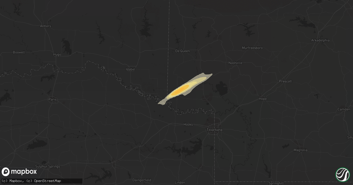 Hail map in Foreman, AR on January 18, 2019