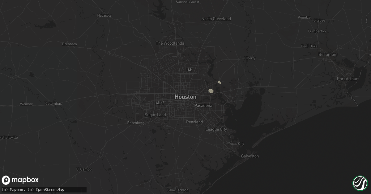 Hail map in Houston, TX on January 18, 2019