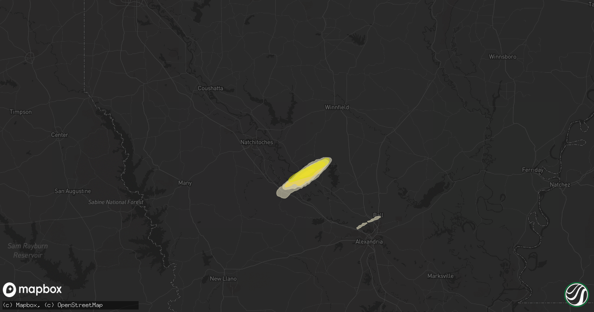 Hail map in Montgomery, LA on January 18, 2019
