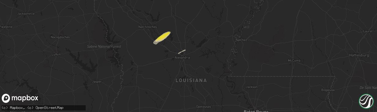 Hail map in Pineville, LA on January 18, 2019