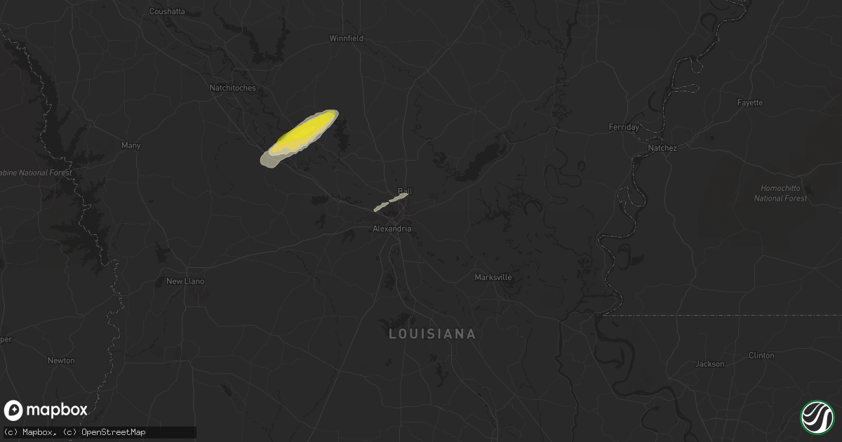 Hail map in Pineville, LA on January 18, 2019
