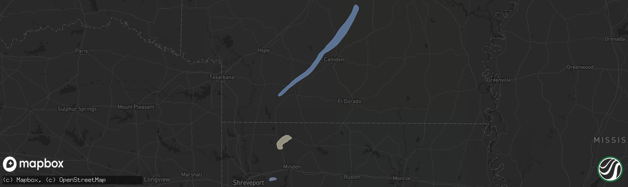 Hail map in Stephens, AR on January 18, 2023