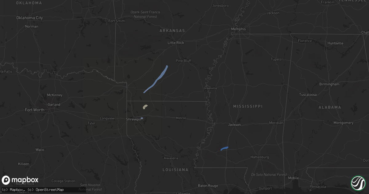 Hail map on January 18, 2023