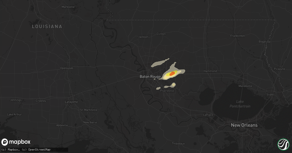 Hail map in Baton Rouge, LA on January 19, 2019