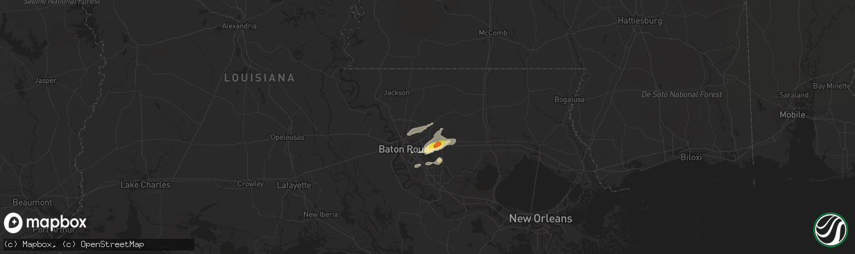 Hail map in Greenwell Springs, LA on January 19, 2019