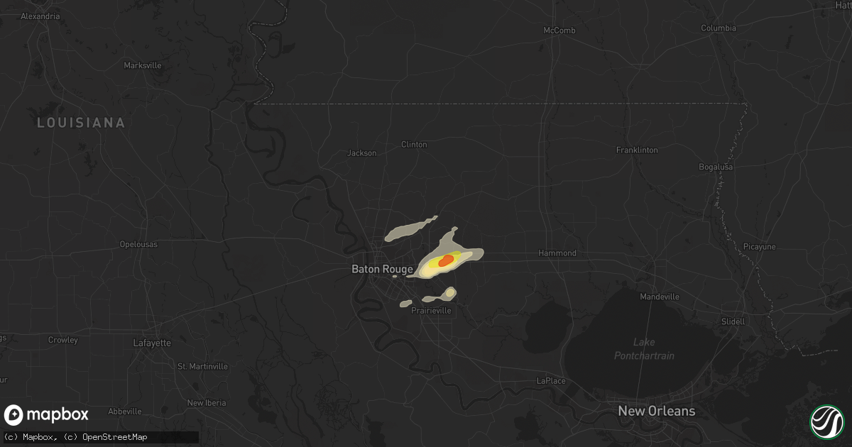 Hail map in Greenwell Springs, LA on January 19, 2019